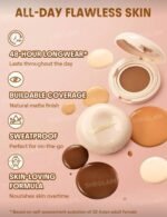 SHEGLAM Lock & Go Long-Lasting Cushion Foundation-Nude Brand Beauty Makeup Face Paint Cosmetic For Women Girls Perfect For Fall Winter Ideal For Y2K Fancy Fashion Suitable For... - Image 2