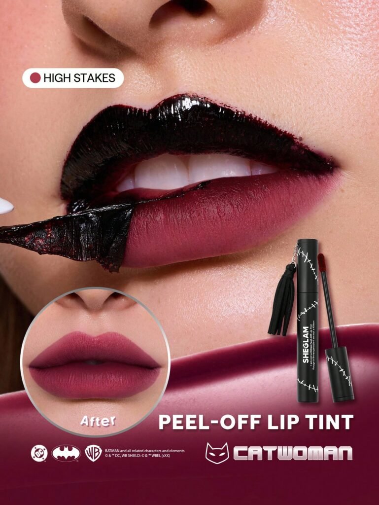 CATWOMAN™ | SHEGLAM I Am Not A Kitten Peel-Off Lip Tint-High Stakes Brand Beauty Makeup Face Paint Cosmetic For Women Girls Perfect For Fall Winter Ideal For Y2K Fancy Fashion...