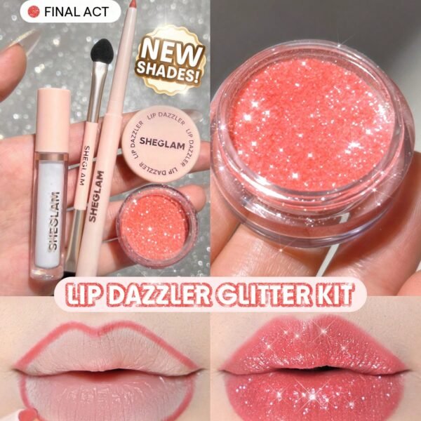 SHEGLAM Lip Dazzler Glitter Kit-Final Act Lip Combo Brand Beauty Makeup Face Paint Cosmetic For Women Girls Perfect For Spring Summer Ideal For Y2K Fa