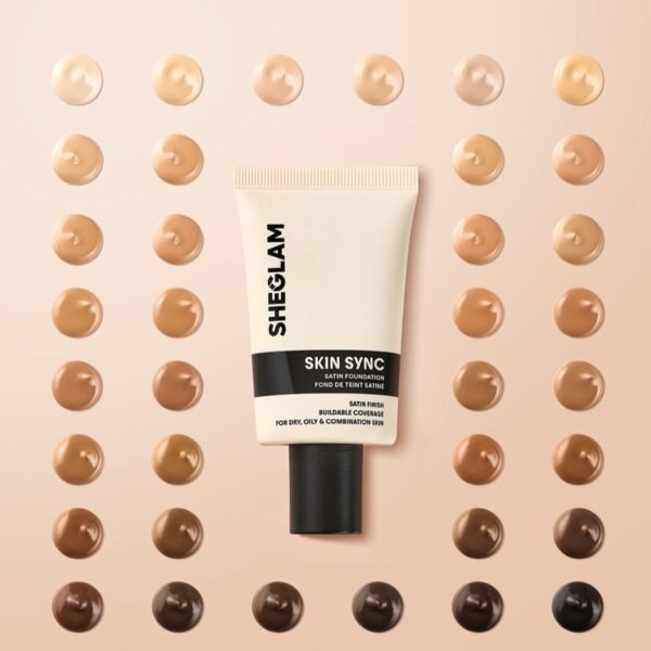 SHEGLAM Skin Sync Satin Foundation-Honey Brand Beauty Makeup Face Paint Cosmetic For Women Girls Perfect For Spring Summer Ideal For Y2K Fancy Fashion Suitable For Birthday...